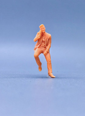 SuperGe1/64白模人偶坐姿通话中的男人长腿handmade S607