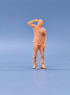 SuperGe1/64白模人偶素人Respect手势男写实人物直接上色S629