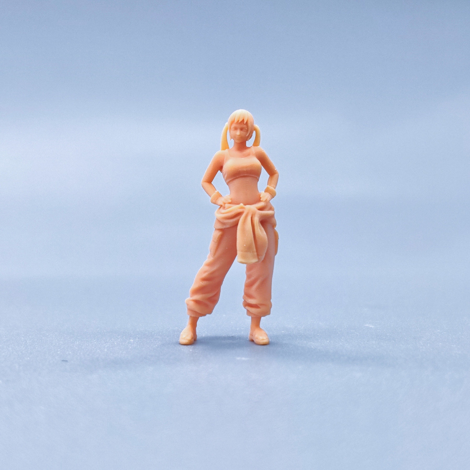 微缩白模工装裤双马尾女孩S405