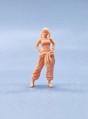 【嗯哼模型】SuperGe1:64人偶1:43微缩白模工装裤双马尾女孩S405