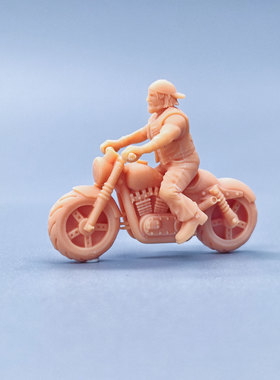 SuperGe1/64白模人偶机车大叔素模直接上色T823