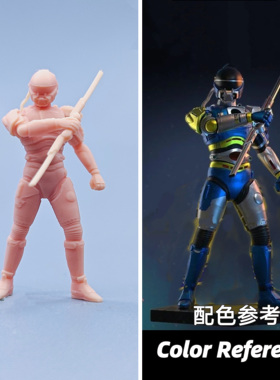 【嗯哼模型】现货1:64人偶1:43微缩白模 特救指令蓝色战士 D603