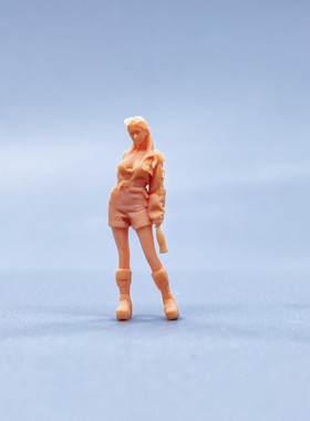 SuperGe1/64白模人偶热裤爱心眼镜可乐女孩素模直接上色S741