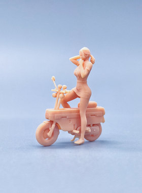 SuperGe1/64白模人偶吹口哨女警板凳车素模直接上色T820 T821