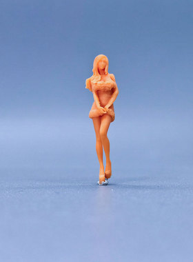 SuperGe1/64白模人偶蓬蓬连衣裙女郎可直接上色手工handmadeS530