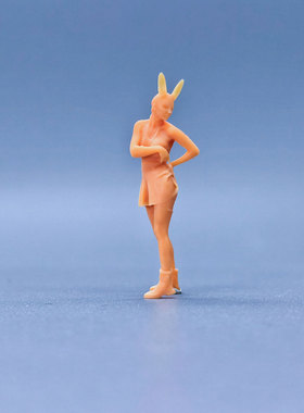 SuperGe1/64白模人偶夜场兔女郎可直接上色手工handmadeS517