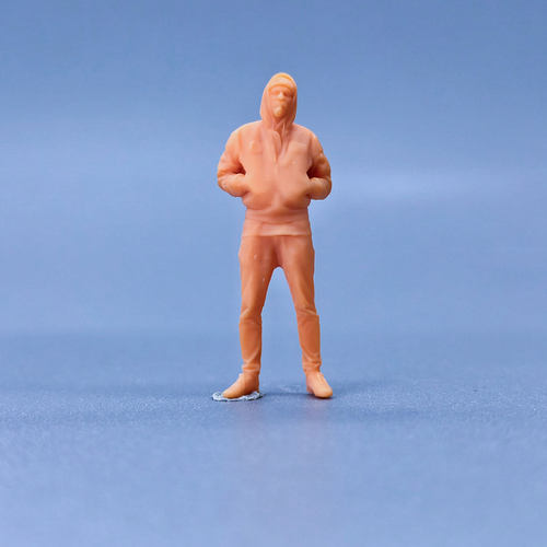 1/64白模人偶兜帽插兜男