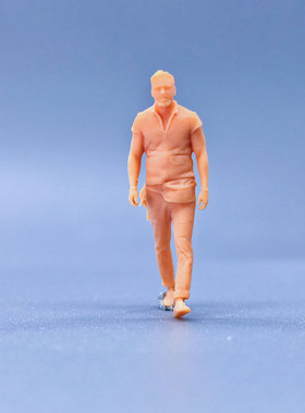 SuperGe1/64白模人偶行走的荷尔蒙大叔红腊素模可直接上色S235