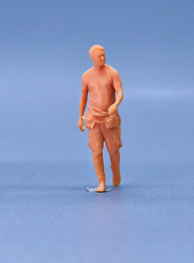 SuperGe1/64白模人偶行走的维修工素模直接上色T201