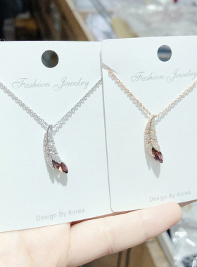 wish欧美饰品ebay新款 简约羽毛项链树叶项链女项链服饰配饰