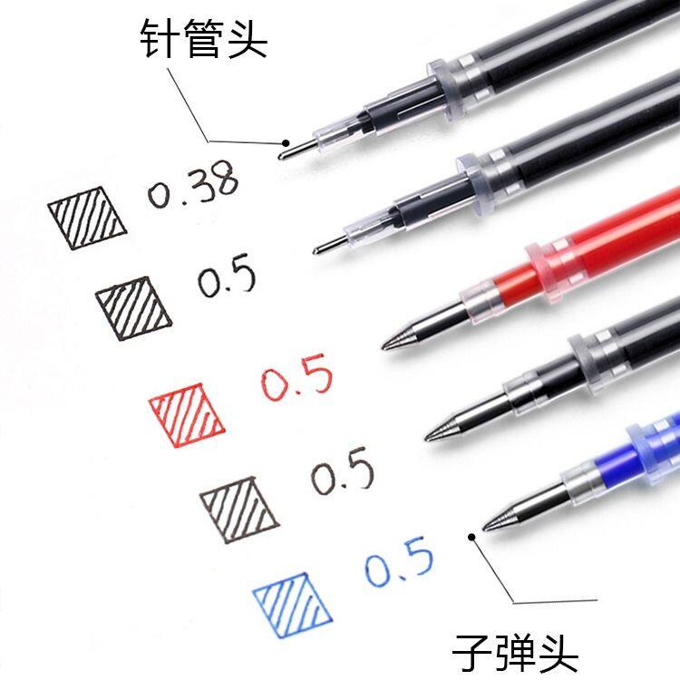 젤펜 학생 0.5MM 블랙 사인펜 총알 볼펜 수성펜 블랙 카본 사무용품 레드 펜