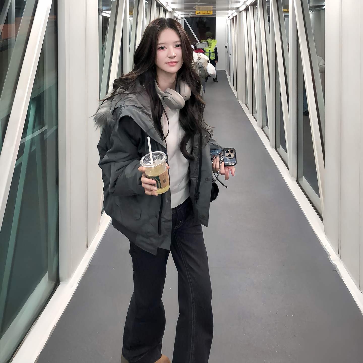 美式派克服大毛领宽松棉服女外套