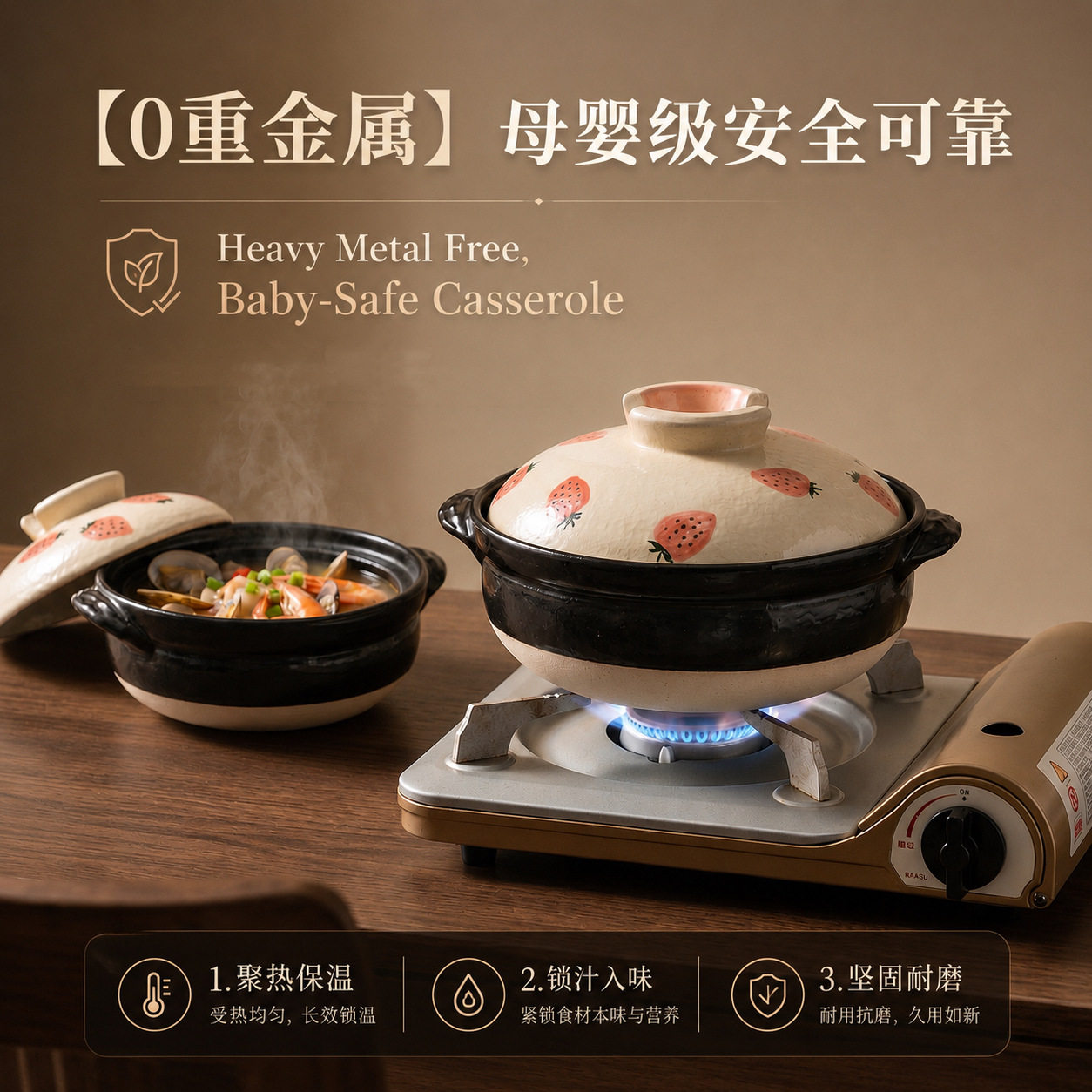 高颜值陶瓷砂锅干烧不裂燃气用图片