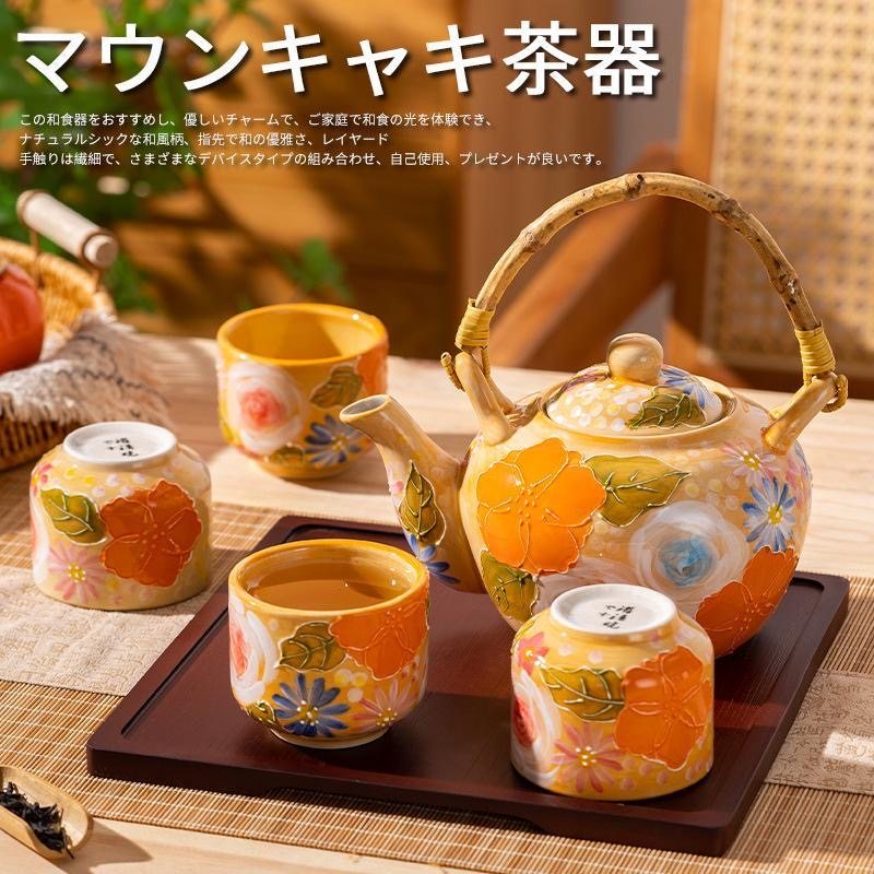 日式濑户烧花茶壶功夫茶具套装陶瓷手提泡茶壶手绘茶杯水杯礼盒装,餐饮具,整套茶具,淘宝优惠券,粉丝福利购,淘宝优惠卷