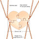 钛钢爱心形情侣拼图项链友谊三角形镂空蝴蝶友情五角星吊坠PBF014