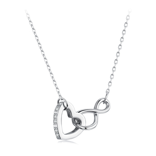 原创摩斯密码永恒之心项链经典爱心s925纯银无限爱锁骨链轻奢气质