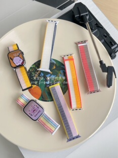 经典 表 尼龙回环魔术贴适用于苹果手表iwatch978代654SE男女静静