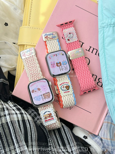 花边柔软编织磁吸扣可爱s10表带适用于苹果applewatch9静静 表带