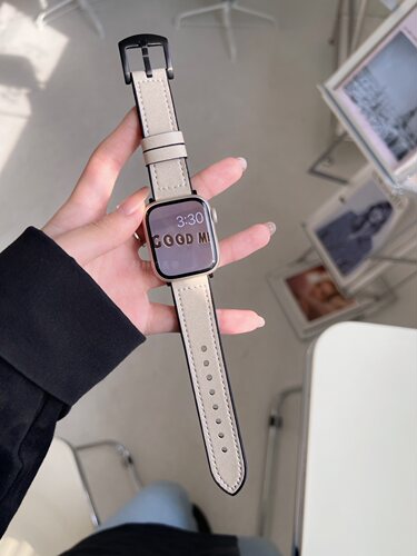 柔软硅胶贴皮表带中性