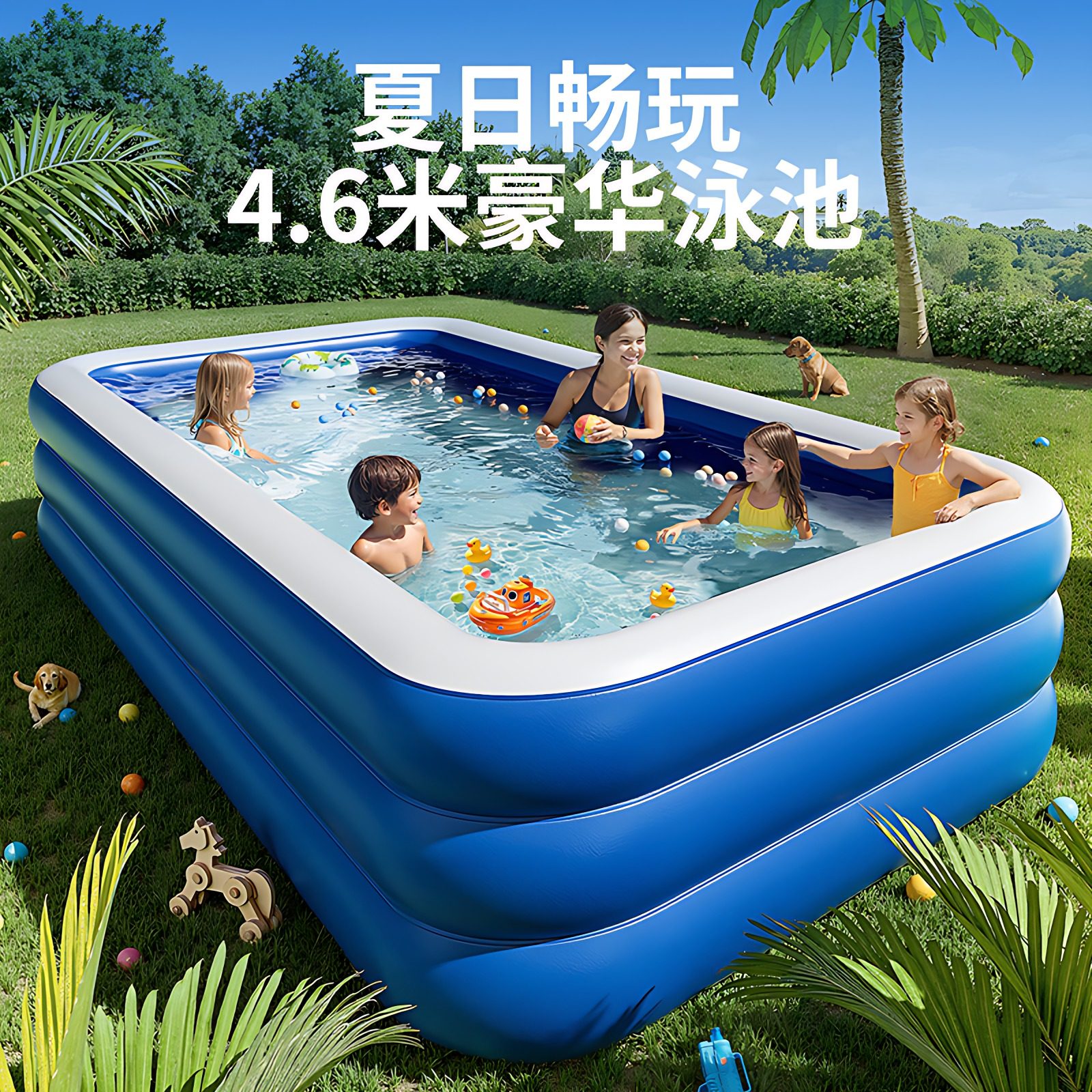 充气游泳池儿童超大号小孩家庭洗澡盆成人宝宝婴儿家用海洋球泳池