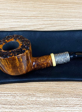 丹麦进口Peder Jeppesen吉普森石楠木烟斗手工精品银圈典藏ida4