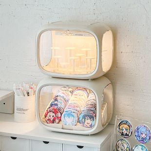 吧唧手办亚克力高透明徽章动漫周边谷子桌面收纳盒防尘展示置物架