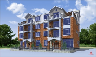 24x12双拼三层半别墅建筑图纸自建房新农村房屋施工图设计效果图