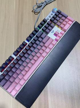 二手机械键盘白色冰蓝光青轴斗鱼DK150白光涂鸦PBT