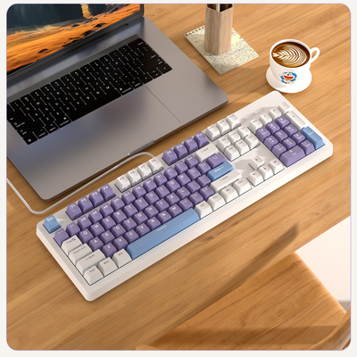 104键拼色机械键盘办公