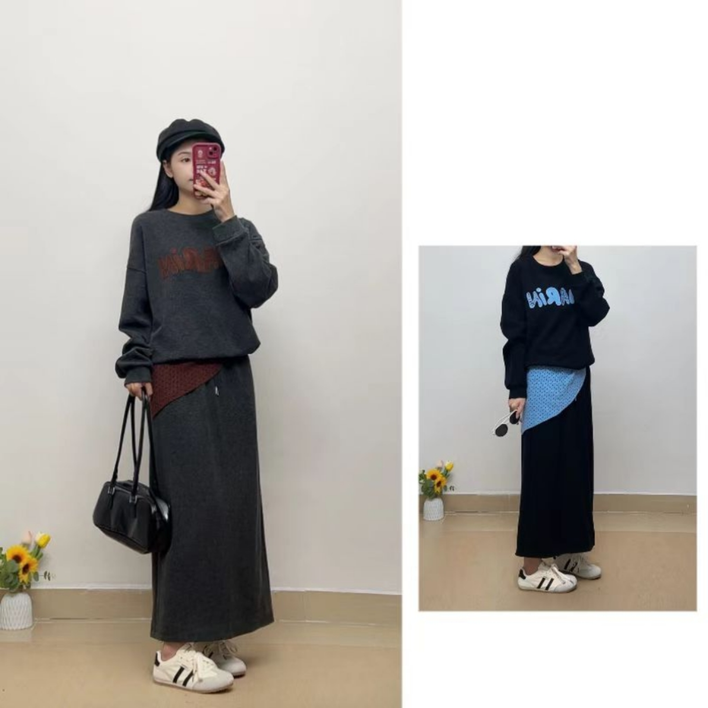 秋冬新款高级感学院风卫衣套装