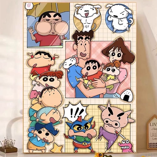Алмазная картина с семьей Шин-тян, 2025, новая ручная работа, сделай сам, плитка в рамке, украшение для гостиной, спальни, картина, полная бриллиантов