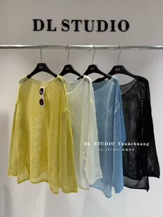 宽松显瘦圆领镂空针织衫 韩版 女洋气减龄上衣 新款 CMEMM2026春季