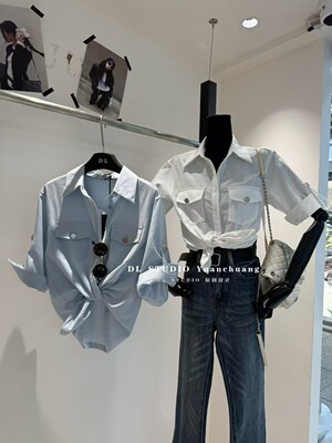 十三行爆款2026春季新款韩版显瘦中袖亚麻料薄款衬衫女上衣A10167