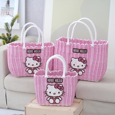 塑料编织菜篮子手提篮伴手礼