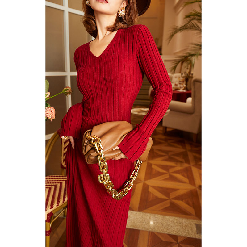 法式连衣裙包臀裙包织飘带