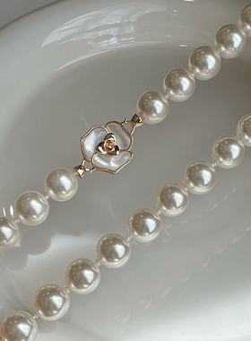 LaHabanagirl天然贝母花开项链