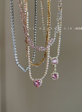 LaHabanagirl轻奢人造锆石爱心优雅休闲风时尚流行甜美减龄项链