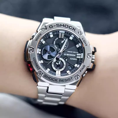 卡西欧钢铁之心GSHOCK男生运动蓝牙防水高颜值时尚GST-B400-1A/BB