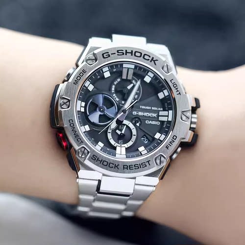 卡西欧钢铁之心GSHOCK男生运动蓝牙防水高颜值时尚GST-B400-1A/BB