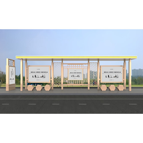 公交站台候车亭仿古风格可定制