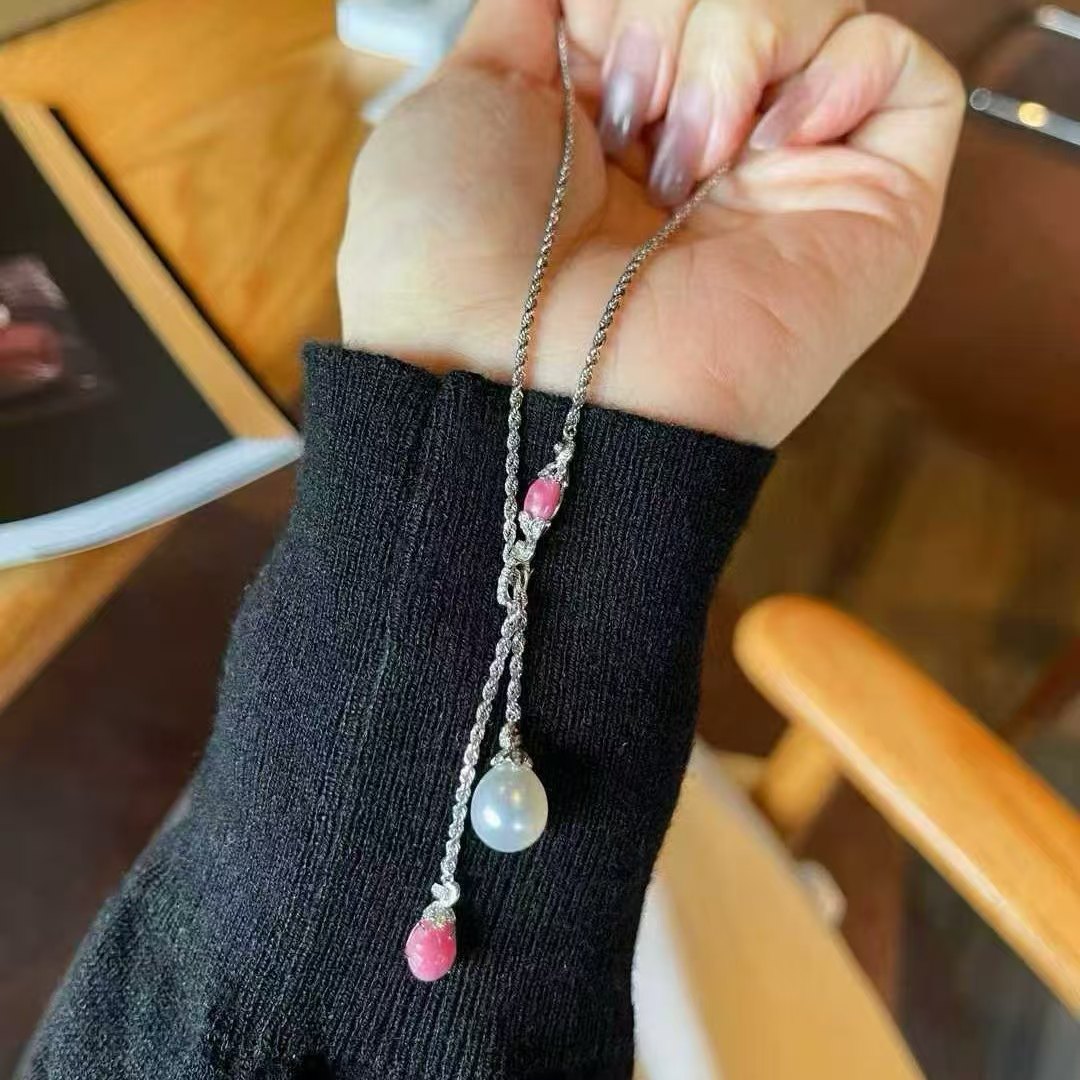 天然海水南洋澳白/海螺珠项链 18k厚金麻花链可调节 温柔的小性感,珠宝/钻石/翡翠,颈饰,淘宝优惠券,粉丝福利购,淘宝优惠卷