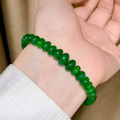 45ct高品质大尺寸祖母绿18K钻石手链 吉尔德微油VIVID GREEN