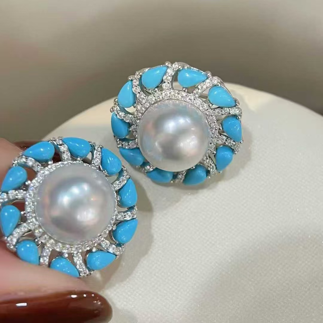 天然海水10-11mm澳白珍珠耳环 复古宫廷风满满 提升气质 优雅高级