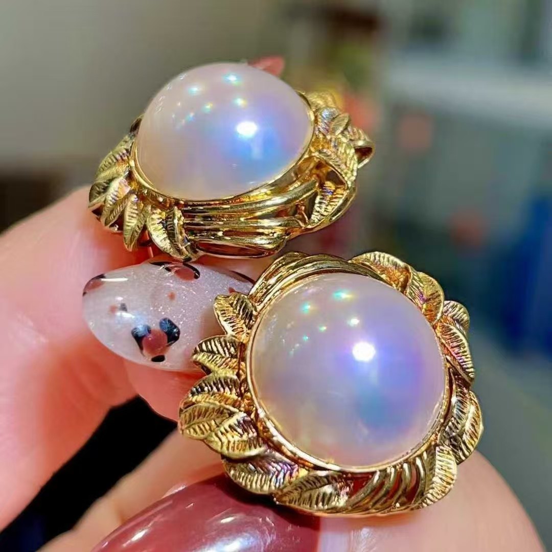 天然海水13.5mm高品质马贝珠耳环 18k金镶耳夹款皮光细腻奢华百搭,珠宝/钻石/翡翠,耳饰,淘宝优惠券,粉丝福利购,淘宝优惠卷