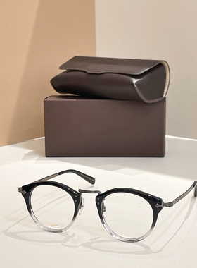 复古板材钛光学眼镜框陈奕迅胡歌同款中金近视防蓝光防雾眼镜架潮