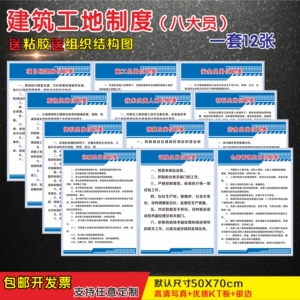 建筑工地施工制度牌八大员岗位职责项目管理制度牌五图一牌标识牌