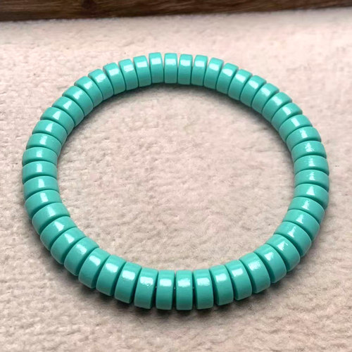 天然绿松石隔片手串单圈