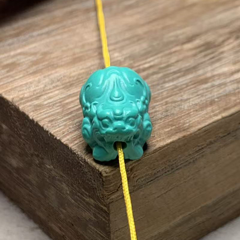 绿松石貔貅招财绿色貔貅吊坠挂件手串文玩配件