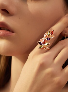 desigual女合金欧美镶嵌锆石戒指