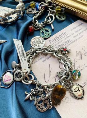 Desigual复古Vintage古董首饰朋克链条LUCKY集合手链手镯个性手串